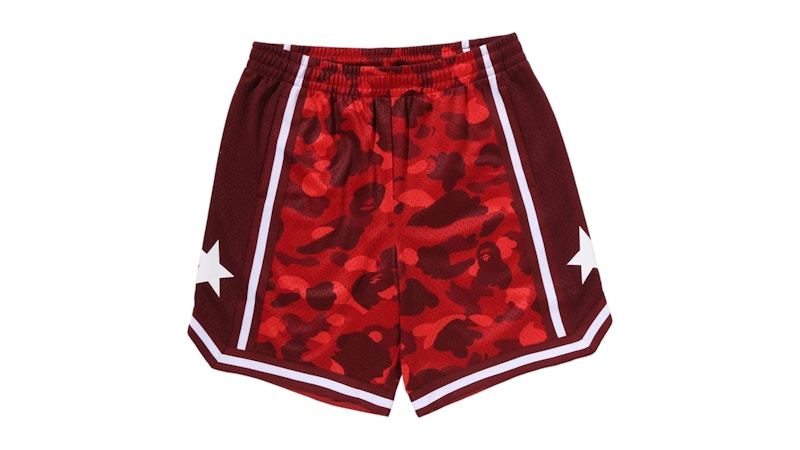 BAPE Color Camo Mesh Relaxed Fit Shorts Red