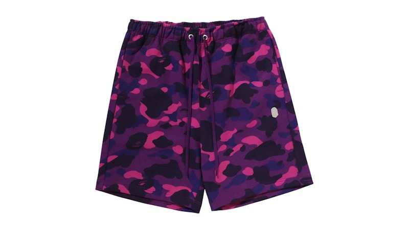 BAPE Color Camo Metal Ape Head Relaxed Fit Sweat Shorts Purple