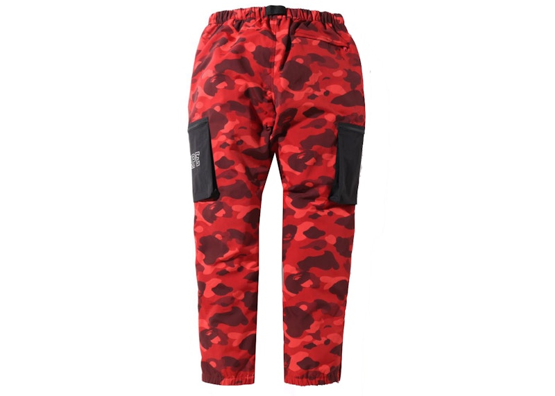 Bape red 2025 camo pants