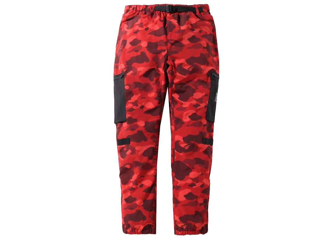 Pre-owned Bape Color Camo Military Pants Red
