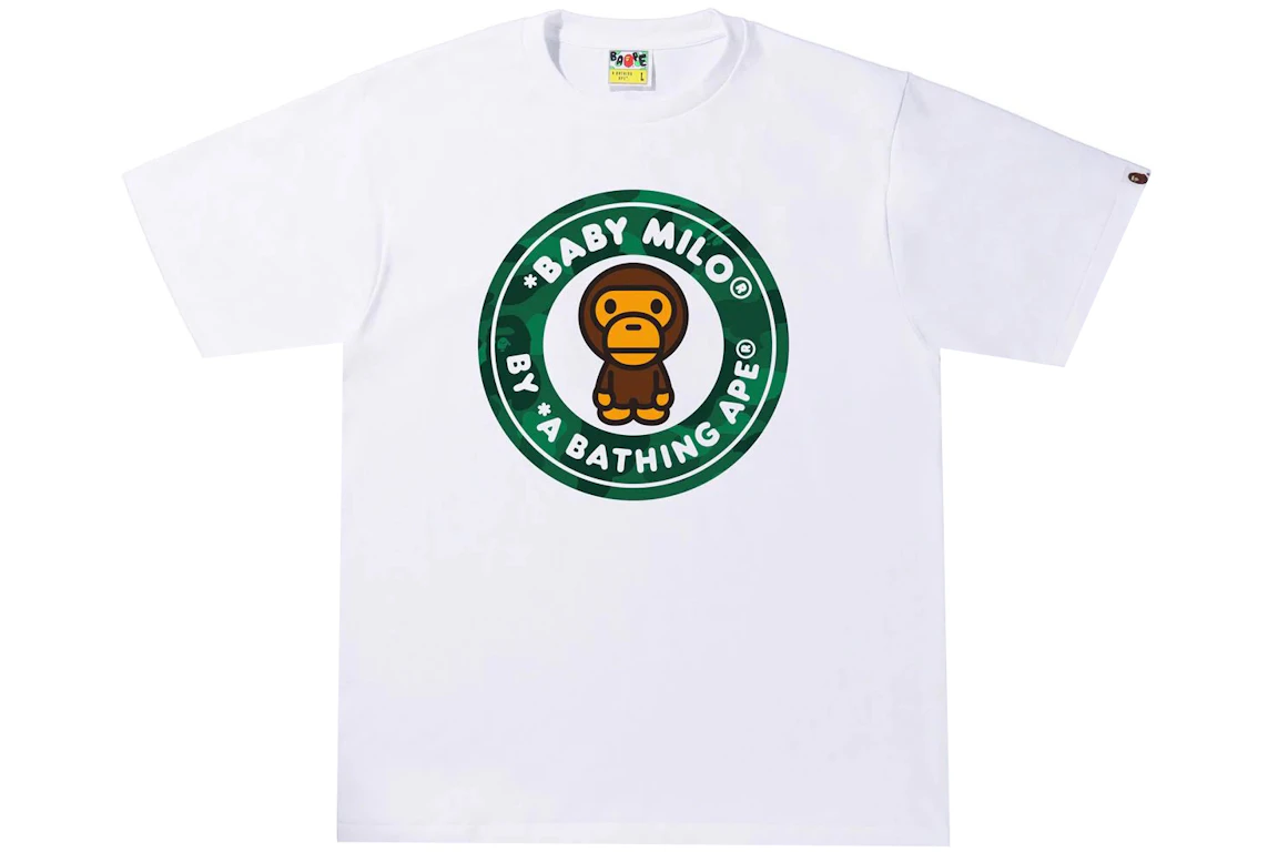 BAPE Color Camo Milo Busy Works Tee White/Green