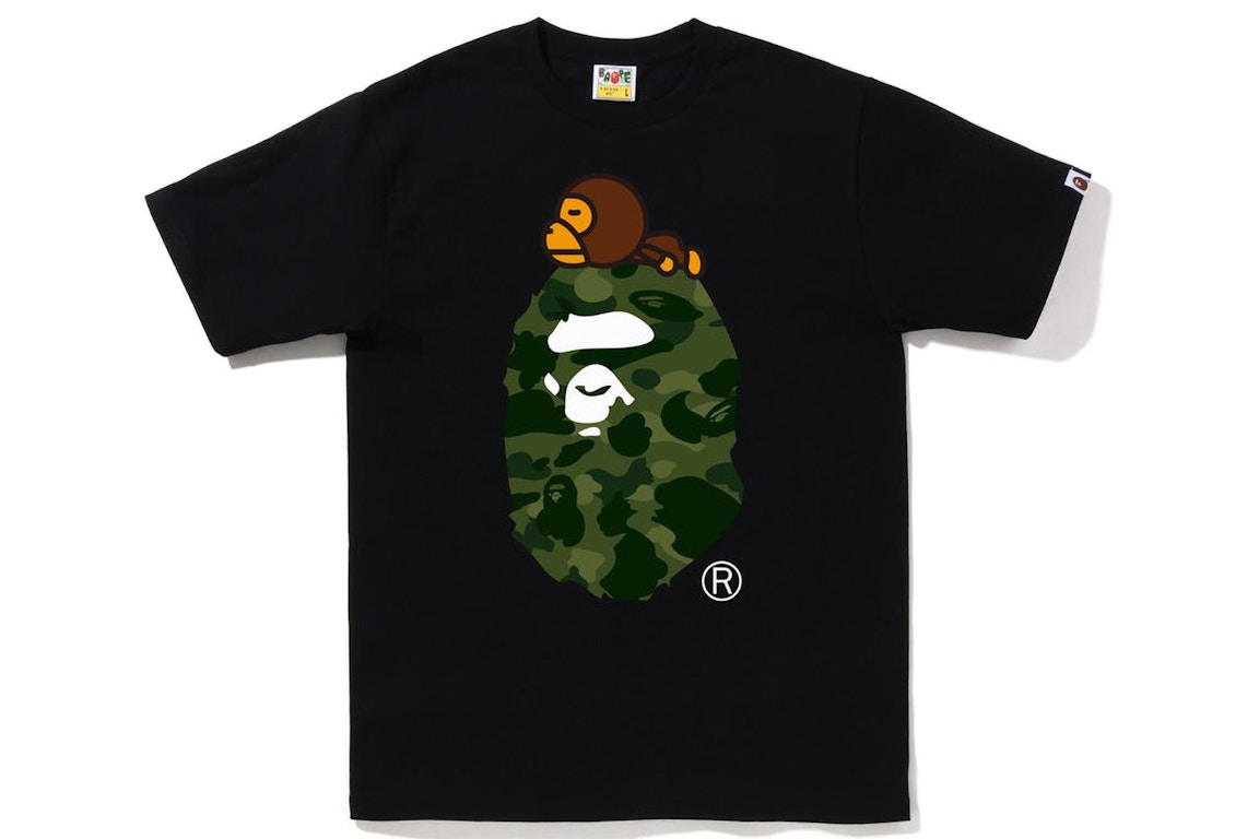 Click to view more detailed imagery on our partner's website Pre-owned Bape Color Camo Milo On Big Ape Tee (fw22) Black Green
