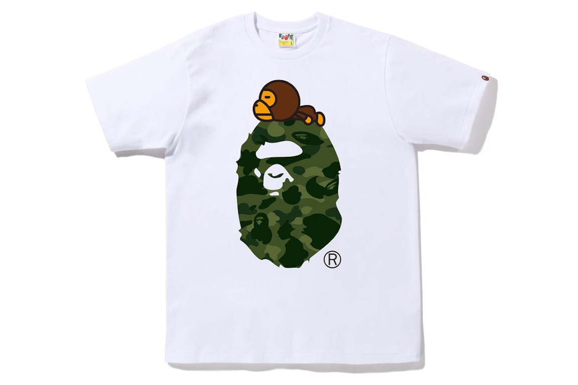 Click to view more detailed imagery on our partner's website Pre-owned Bape Color Camo Milo On Big Ape Tee (fw22) White Green