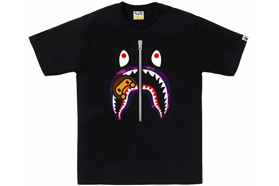 BAPE Color Camo Milo Shark Tee Black/Purple