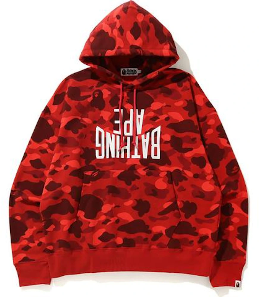BAPE Color Camo NYC Logo Loose Fit Pullover Red Men's - FW20 - US