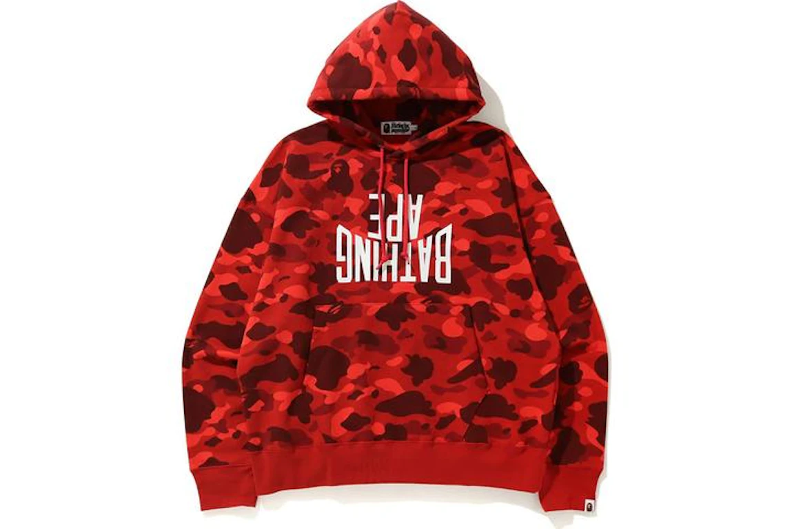 BAPE Color Camo NYC Logo Loose Fit Pullover Red