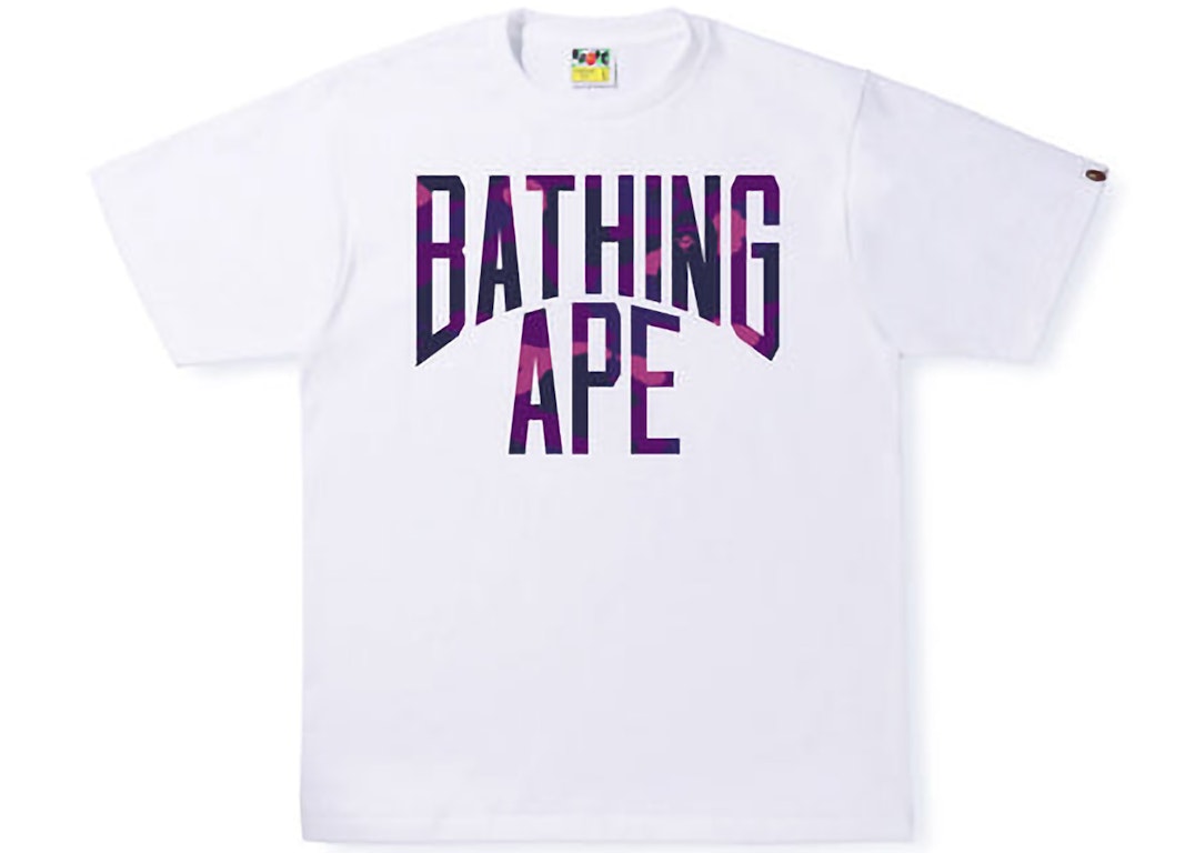 Pre-owned Bape Color Camo Nyc Logo Tee (ss22) White Purple