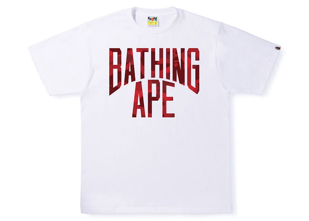Pre-owned Bape Color Camo Nyc Logo Tee (ss22) White Red
