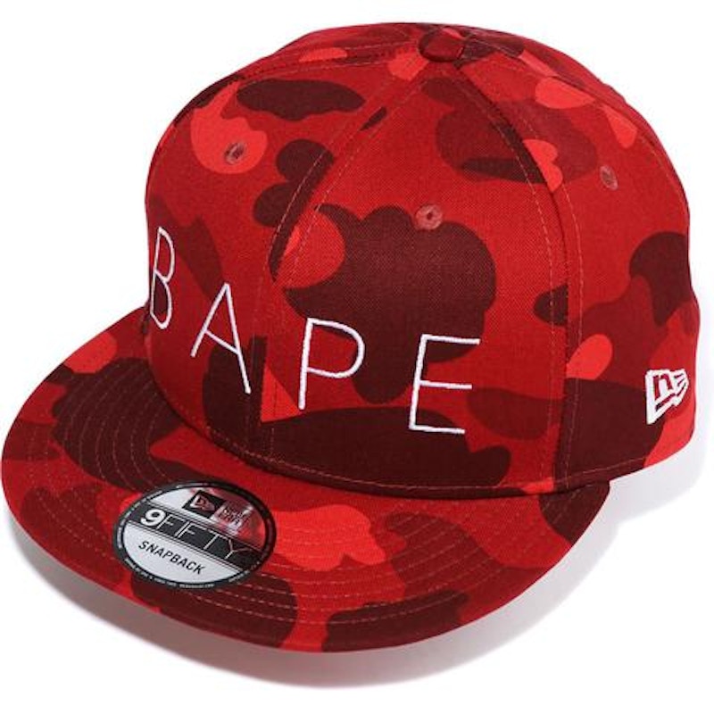 BAPE Color Camo New Era Snap Back Cap Red 男装- FW20 - CN