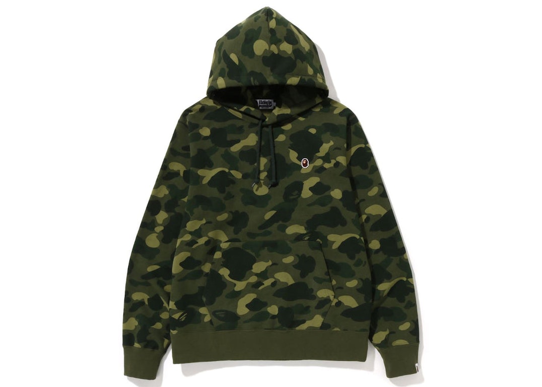 Pre-owned Bape Color Camo One Point Ape Head Pullover Hoodie Green