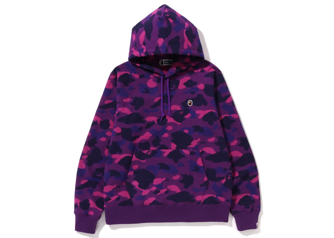 Pre-owned Bape Color Camo One Point Ape Head Pullover Hoodie Purple