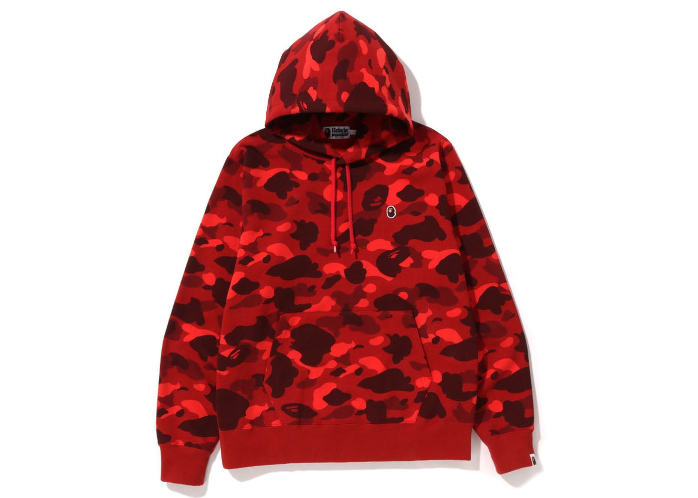 BAPE Color Camo One Point Ape Head Pullover Hoodie Red