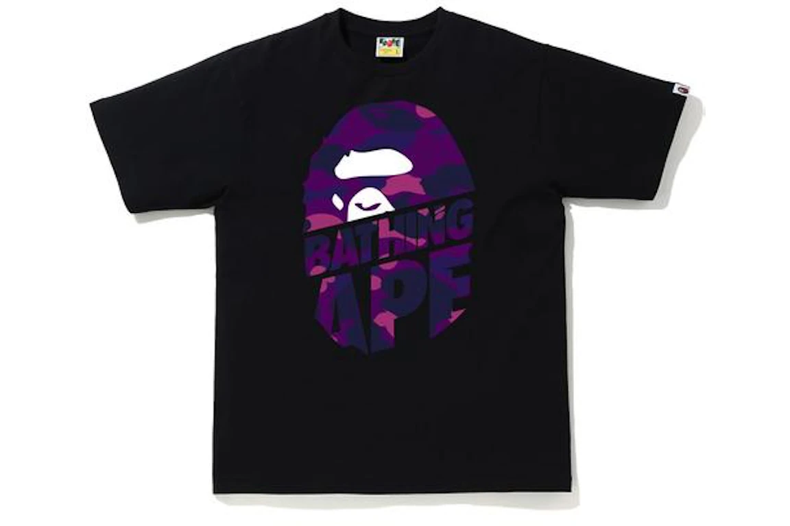 BAPE Color Camo Peek Ape Head T-Shirt Black/Purple