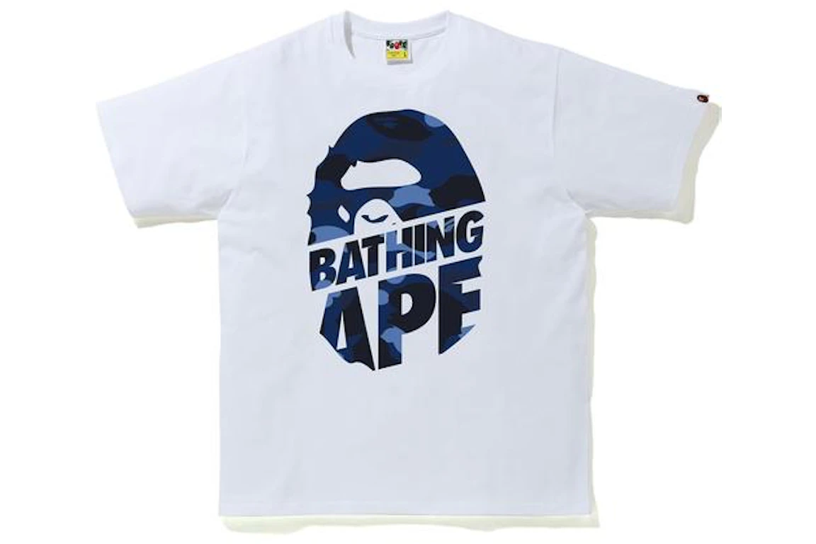 BAPE Color Camo Peek Ape Head T-Shirt White/Navy