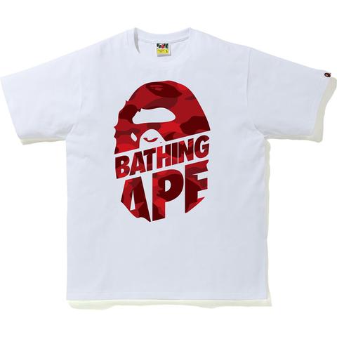 BAPE Color Camo Peek Ape Head T-Shirt White/Red Men's - SS20 - US