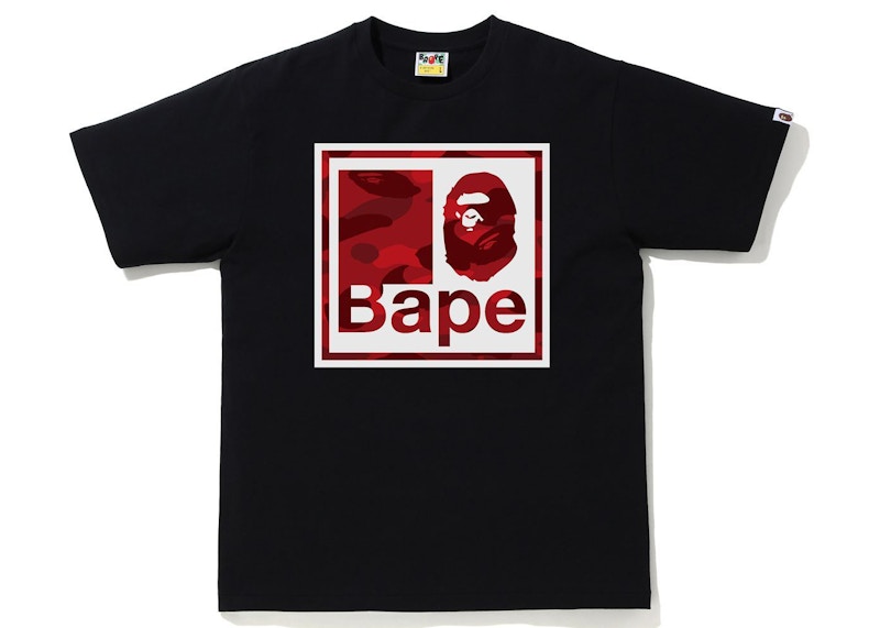 BAPE Color Mimetico Quadrangolare Tee Nero/Rosso