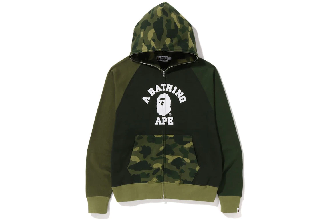 BAPE Color Camo Relaxed Fit Full Zip Hoodie Green