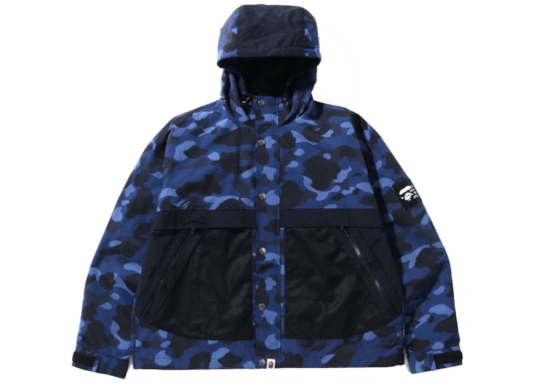 Pre-owned Bape Color Camo Relaxed Fit Hoodie Jacket Navy