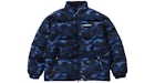 BAPE Color Camo Reversible Down Jacket Navy