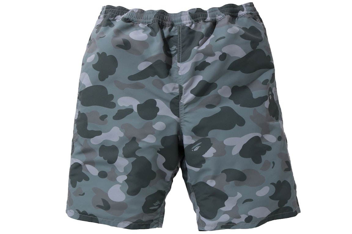 Pre-owned Bape Color Camo Reversible Shorts Gray