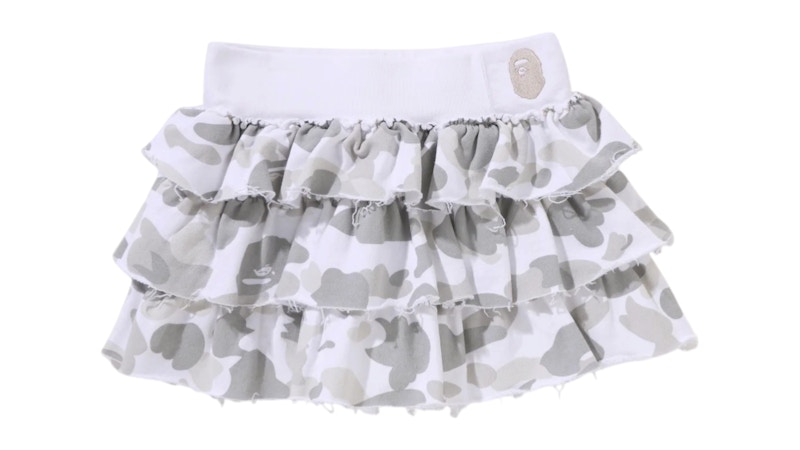 M 即発送 BAPE COLOR CAMO RUFFLE SWEAT SKIRT BAPE Color Camo Ruffle Sweat Skirt White - SS26 - US