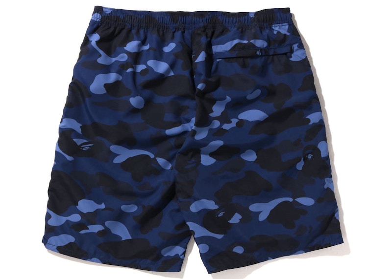 BAPE Color Camo Shark Beach Shorts (SS22) Navy