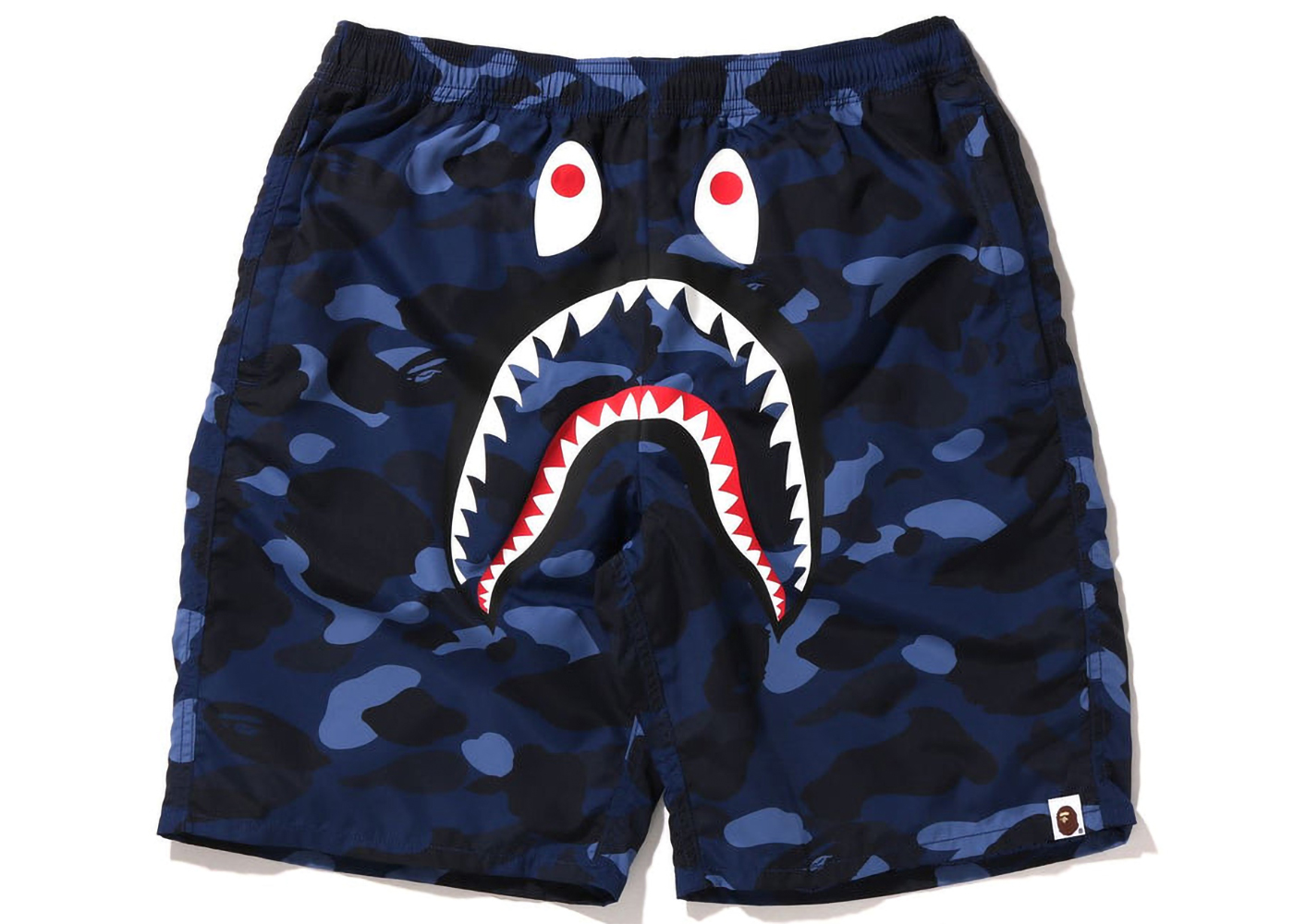 BAPE Color Camo Shark Beach Shorts (SS22) Navy Men's - SS22