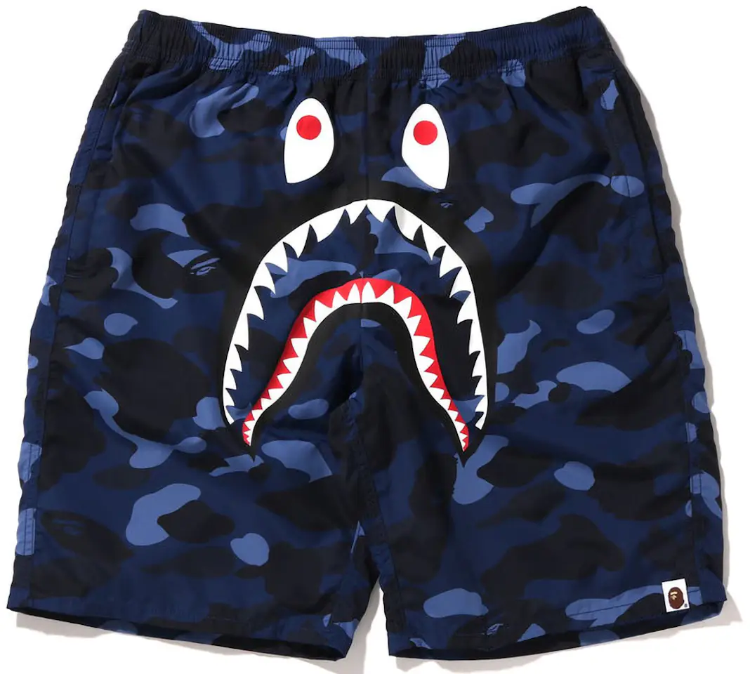 BAPE Color Camo Shark Beach Shorts (SS22) Navy Men's - SS22 - US