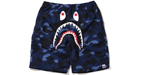 BAPE Color Camo Shark Beach Shorts (SS22) Navy