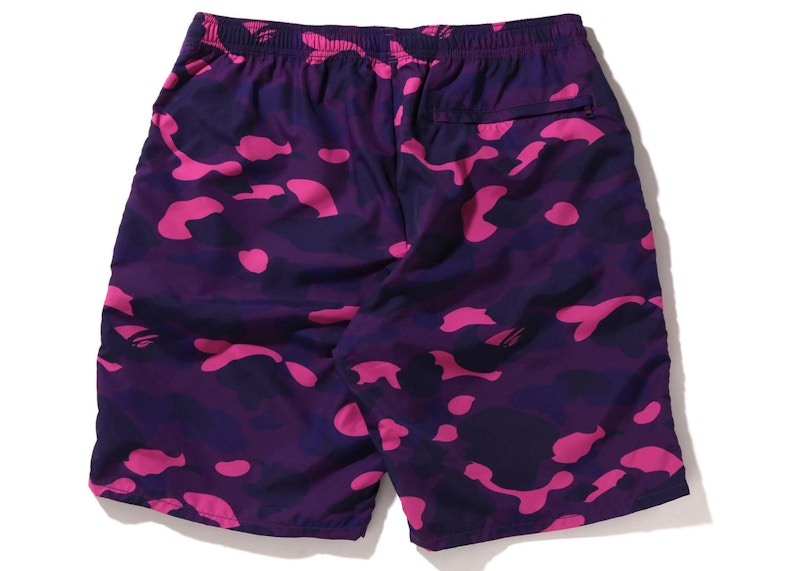 BAPE Color Camo Shark Beach Shorts (SS22) Purple Men's - SS22 - US