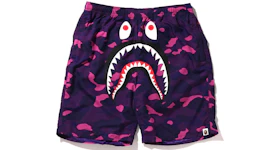 BAPE Color Camo Shark Beach Shorts (SS22) Purple