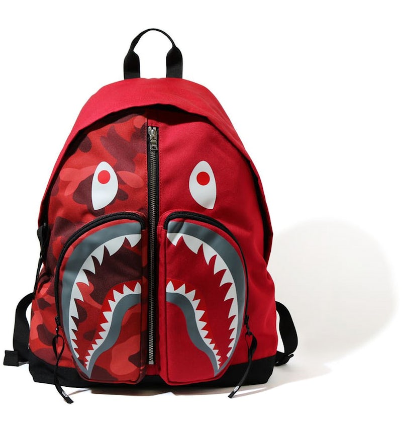 BAPE Color Camo Shark Day Backpack Red - SS23 - US
