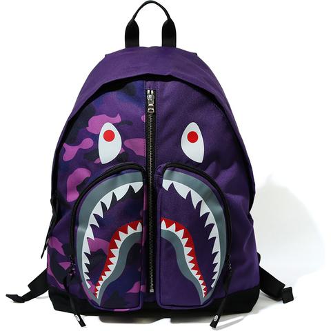 BAPE Color Camo Shark Day Backpack Purple - SS23 - GB