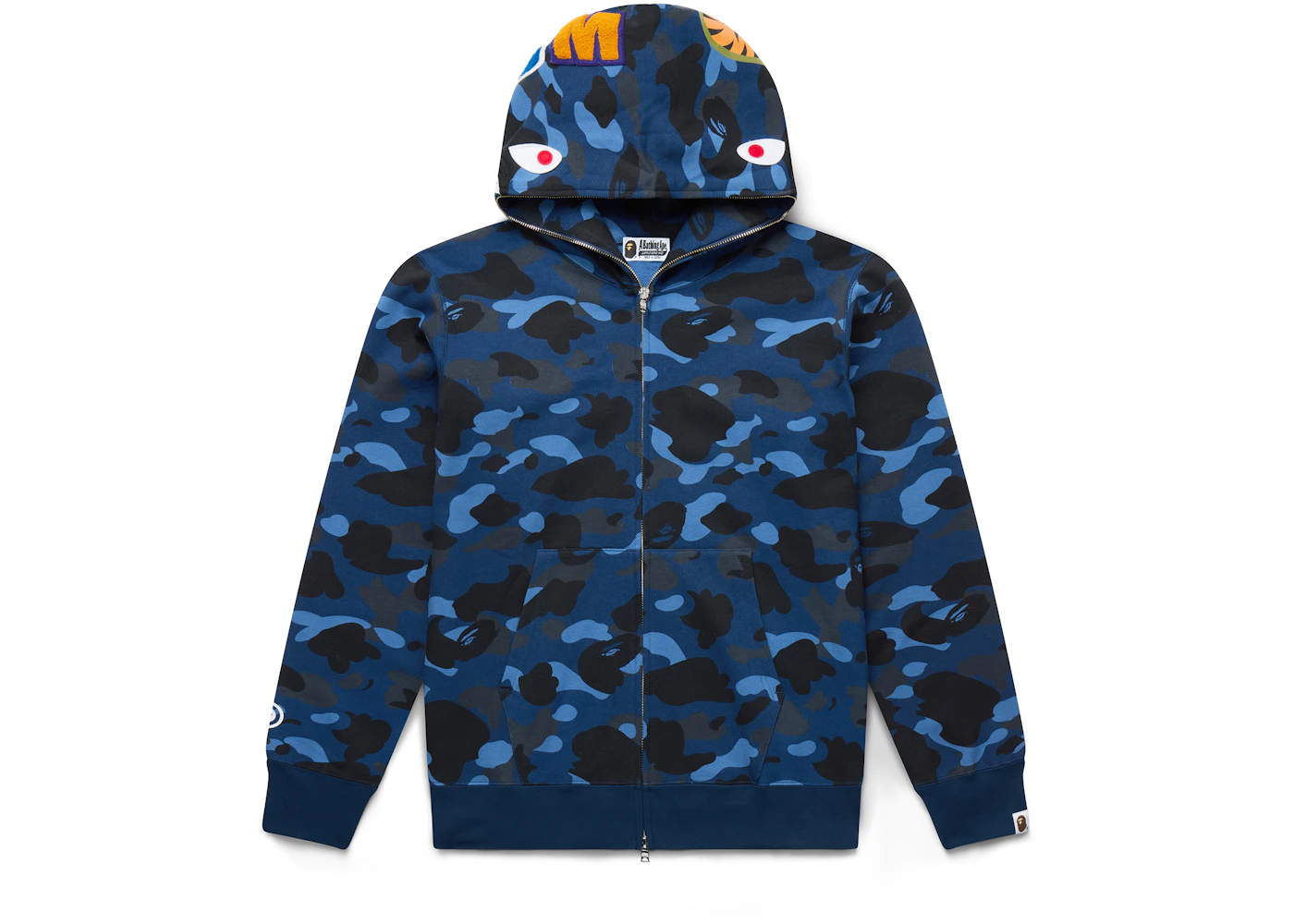 BAPE Color Camo Shark Full Zip Hoodie Blue Men's - US BAPE Color Camo Shark Full Zip Hoodie Blue Men's - US