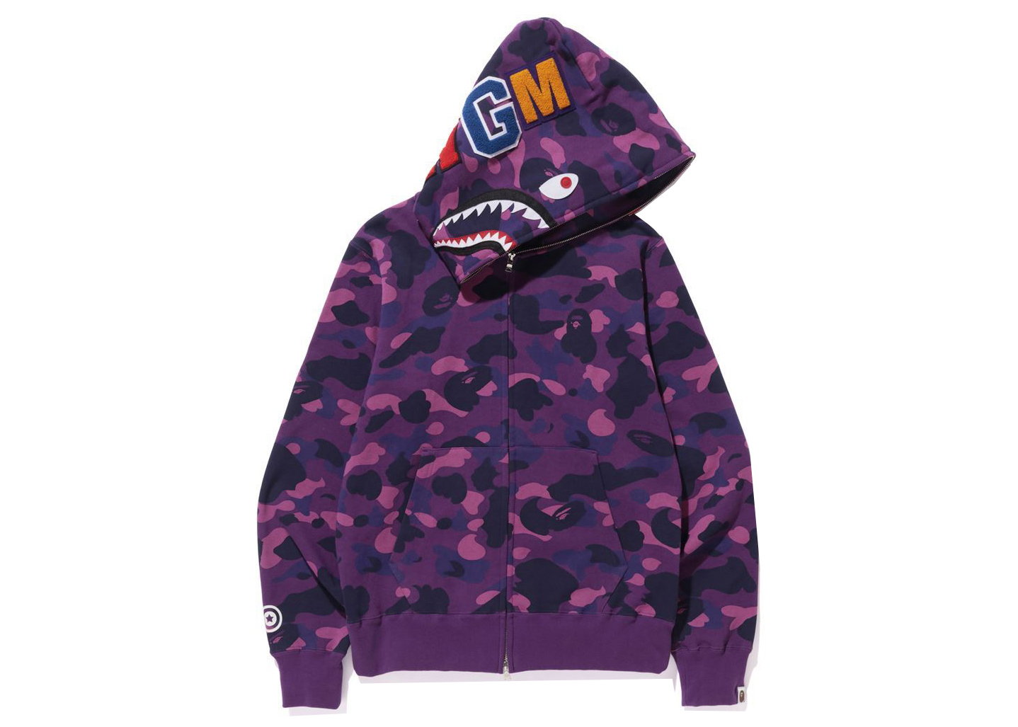 Bape color camo sales shark full zip hoodie