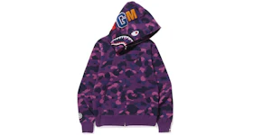 BAPE Color Camo Shark Full Zip Hoodie (FW21) Purple