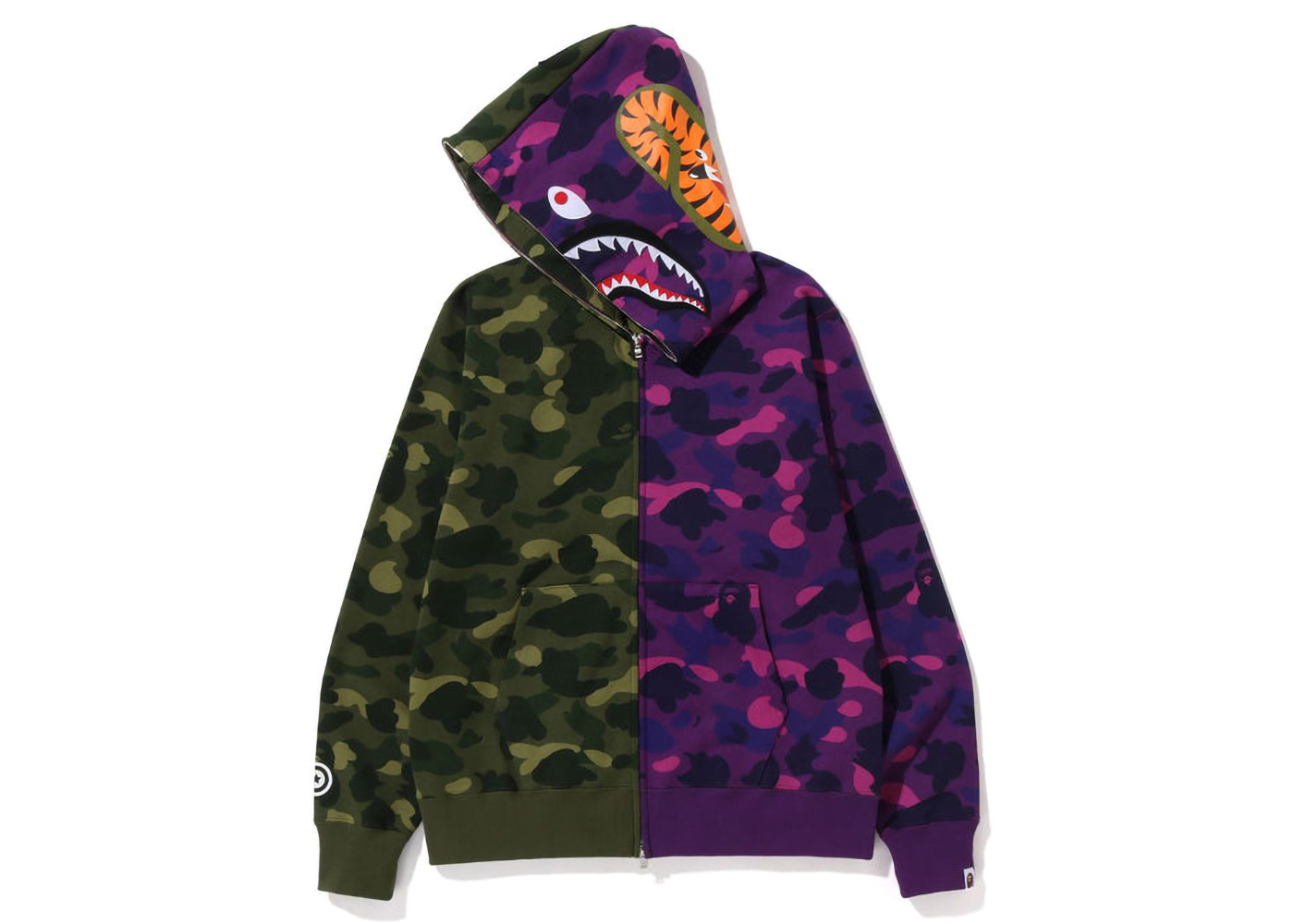 Purple shark store bape hoodie