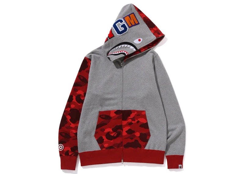 BAPE Color Camo Shark Full Zip Hoodie FW23 Red Men s FW23 US