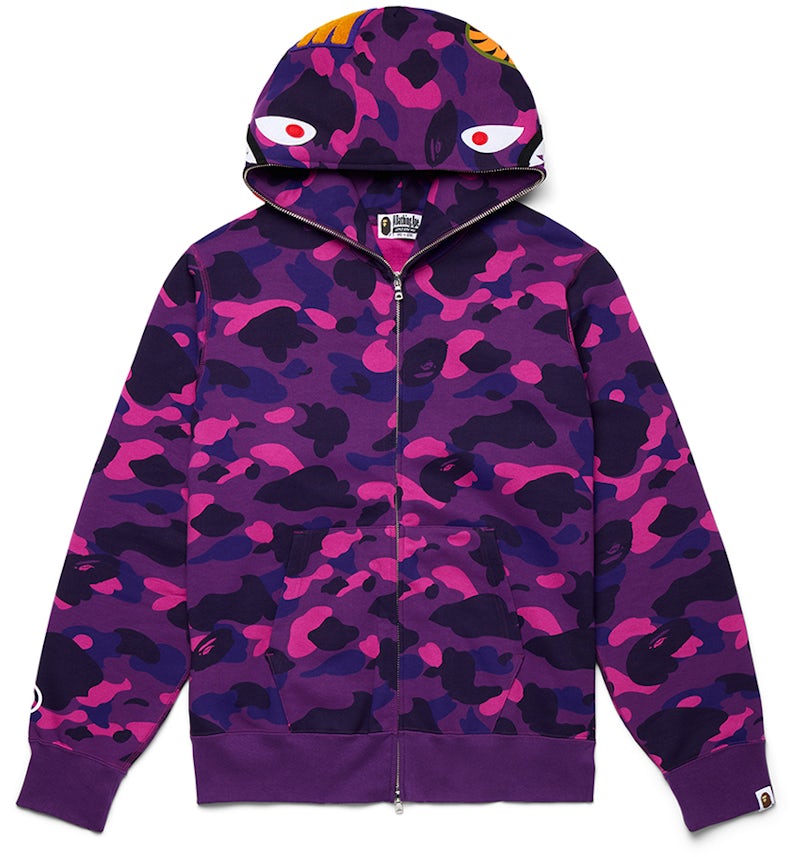 Hoodie Purple Bape Jackets For Sale BAPE Color Camo Shark Full
