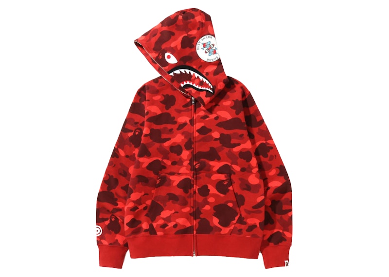 BAPE Color Camo Shark Full Zip Hoodie (SS22) Red Men's - SS22 - US