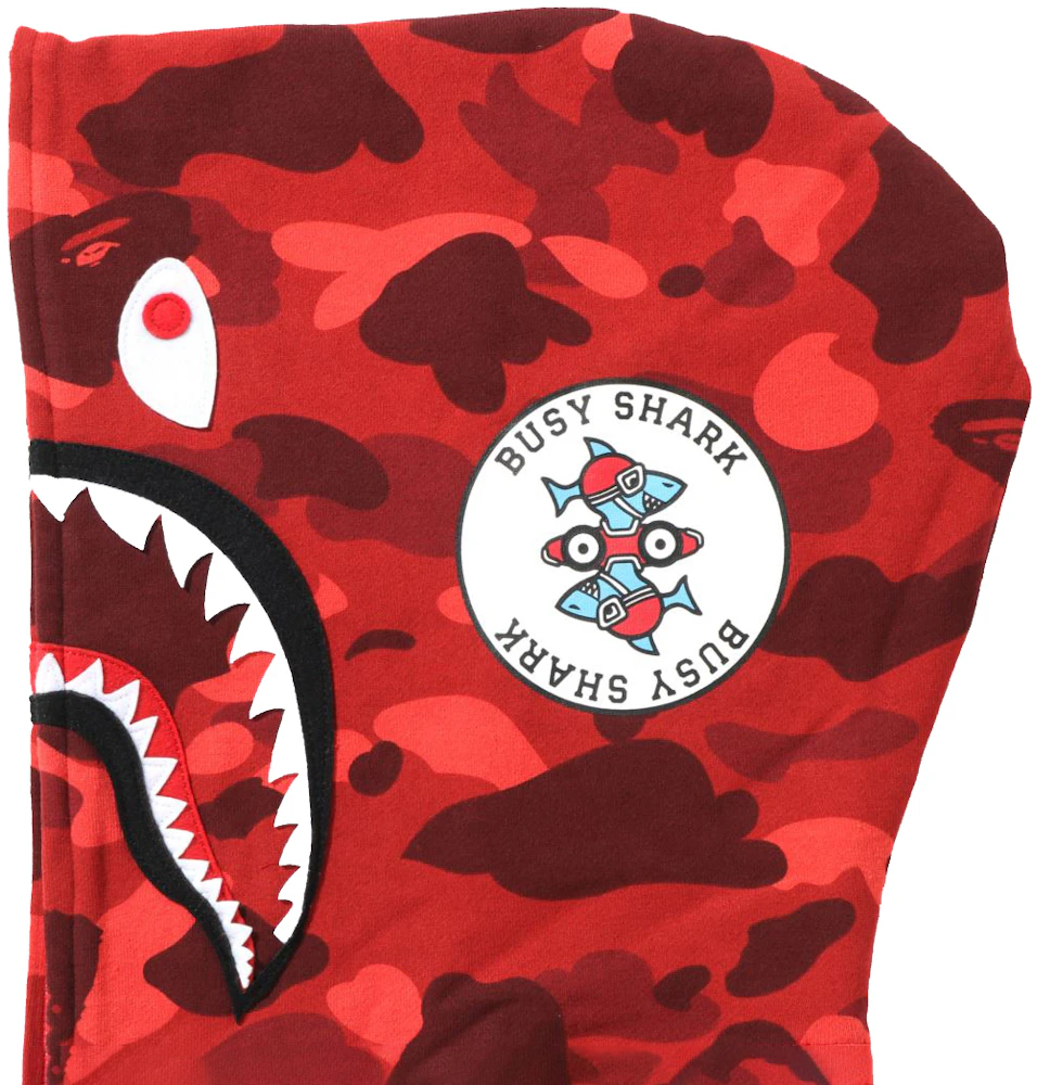 BAPE Color Camo Shark Full Zip Hoodie (SS22) Red Men's - SS22 - US