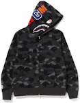 BAPE Color Camo Shark Full Zip Hoodie (SS23) Black