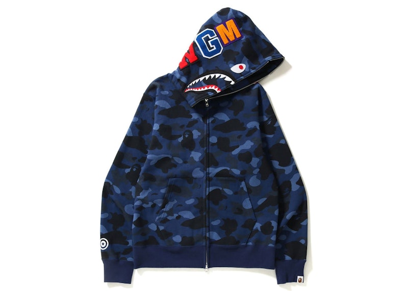 BAPE Color Camo Shark Full Zip Hoodie (SS23) Navy Men's - SS23 - US