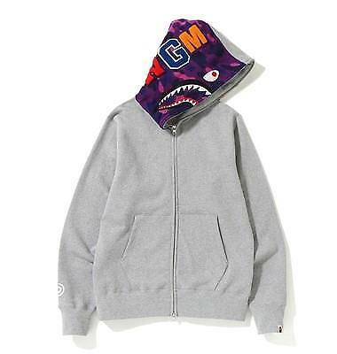 Grey and on sale purple bape hoodie