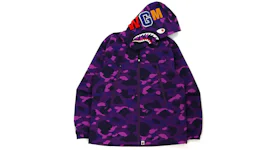 BAPE Color Camo Shark Hoodie Jacket (FW21) Purple
