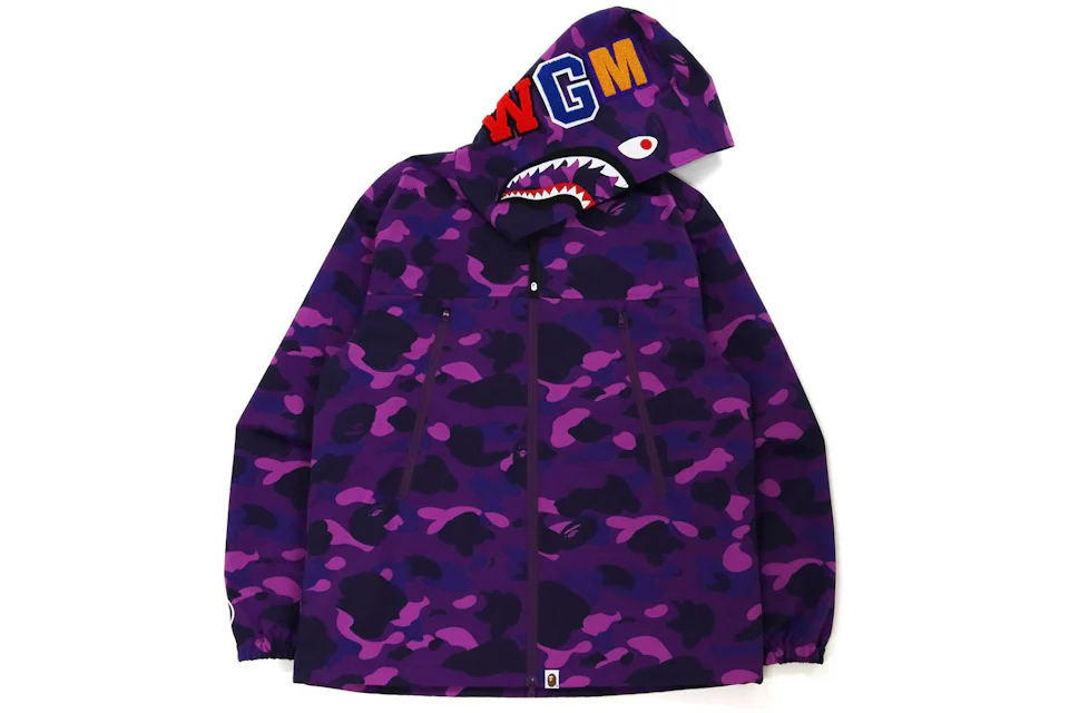 BAPE Color Camo Shark Hoodie Jacket (FW21) Purple Men's - FW21 - US