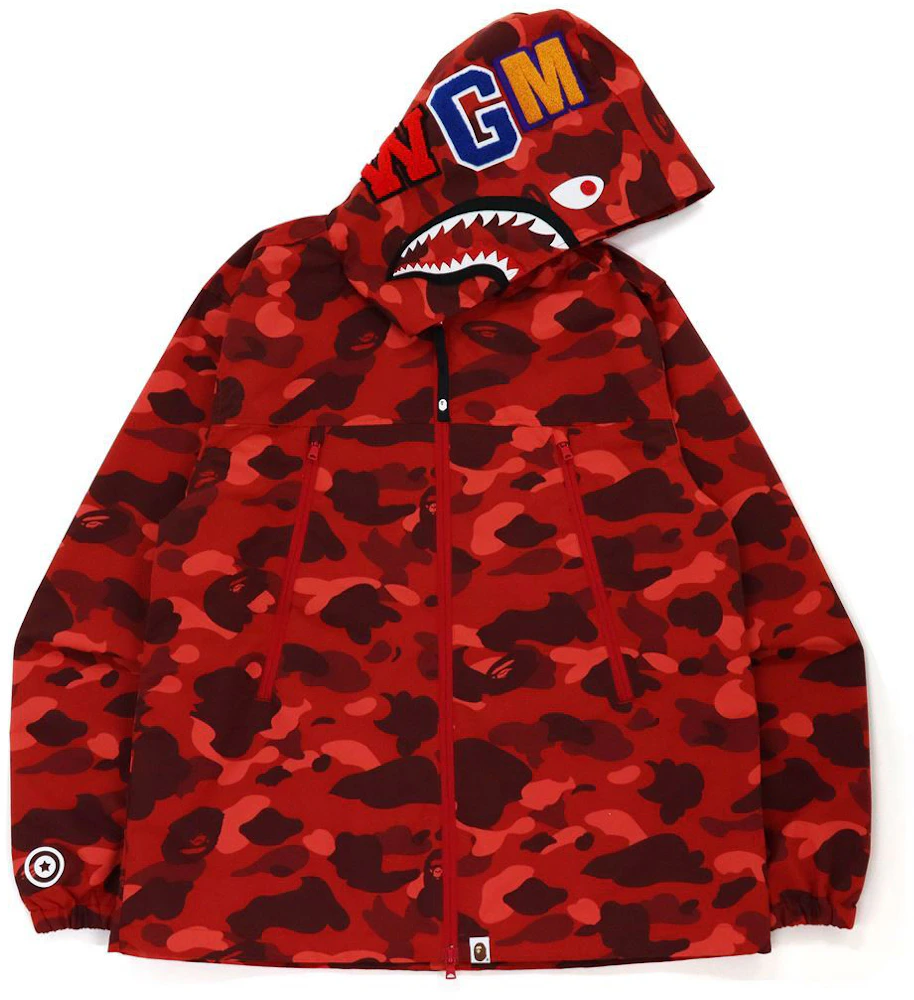 BAPE Color Camo Shark Hoodie Jacket (FW21) Red Men's - FW21 - US