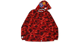 BAPE Color Camo Shark Hoodie Jacket (FW21) Red