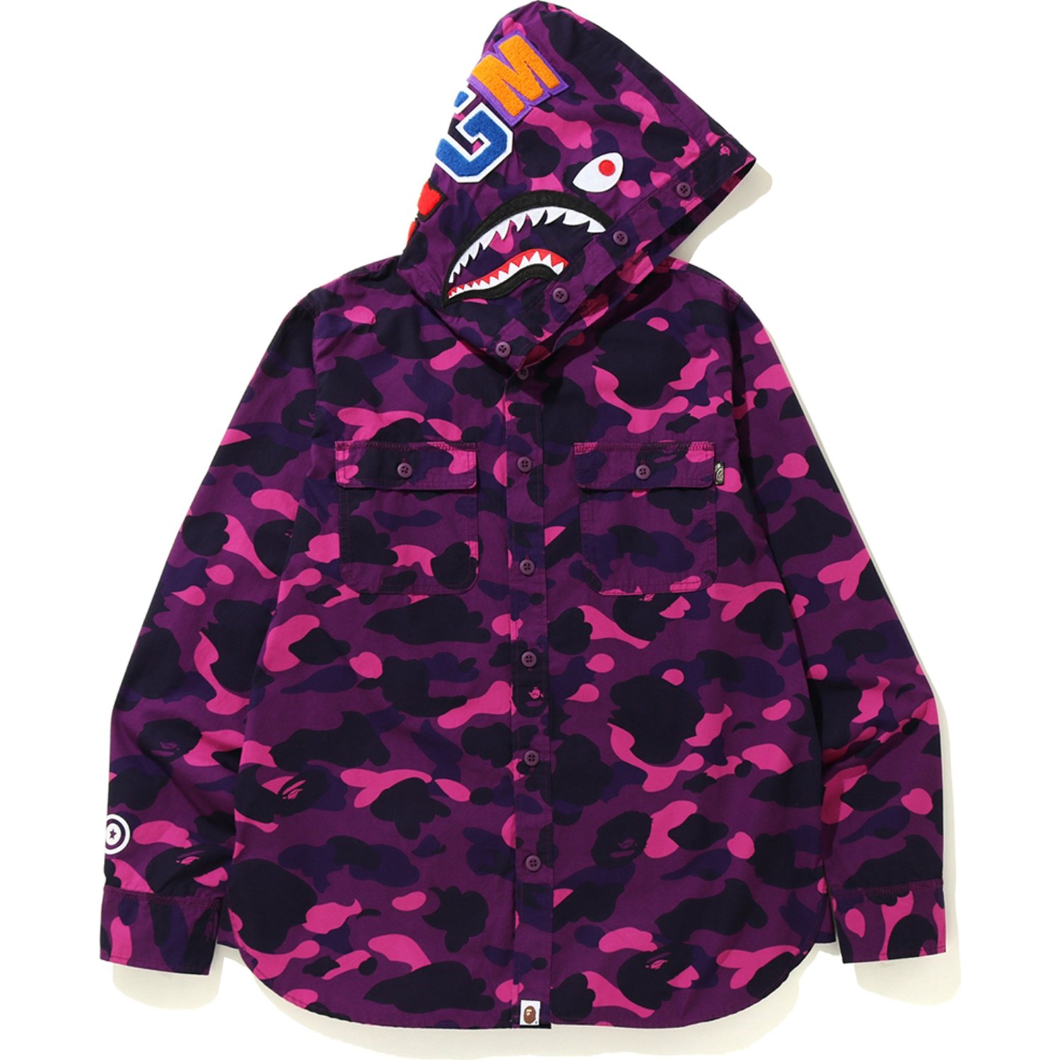 BAPE Color Camo Shark Hoodie Shirt Purple - FW19 メンズ - JP