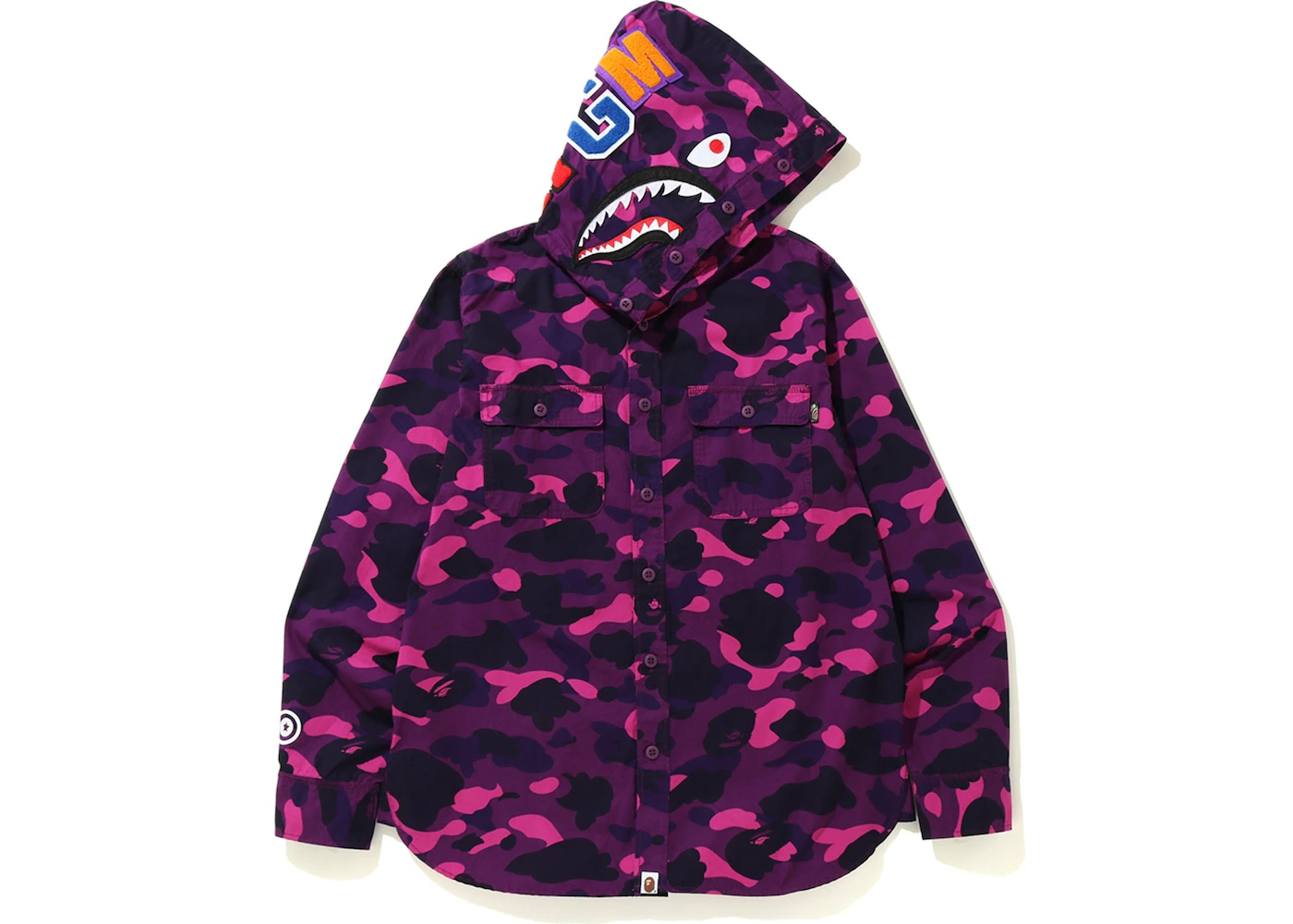 BAPE Color Camo Shark Hoodie Shirt Purple Men's - FW19 - US